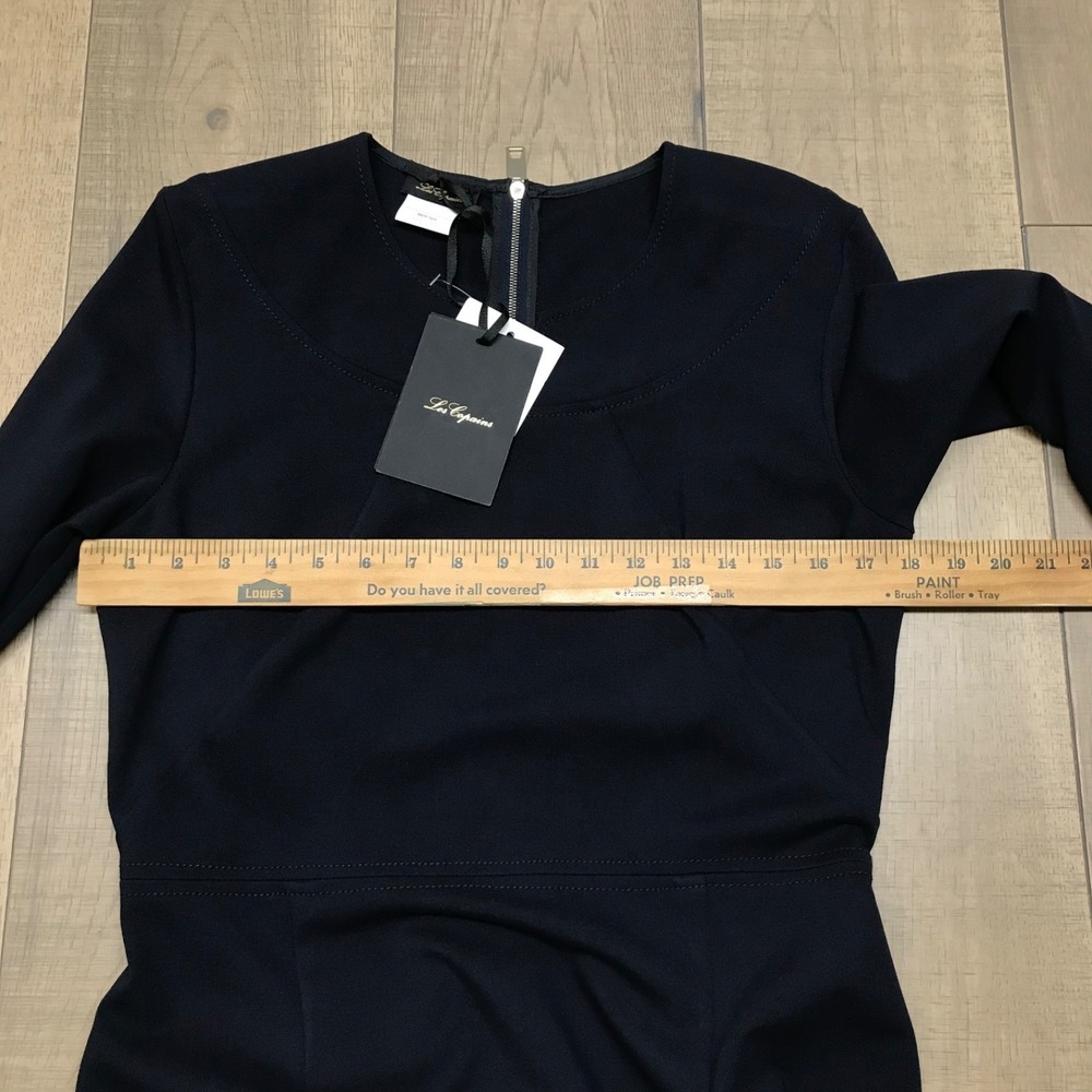 Les Copains Dress Womens Size 46 US 10-12 Navy Blue BVM Spa Sheath Back Zip NEW - Picture 14 of 16